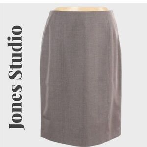 JONES STUDIO Gray Midi Tailored Pencil Skirt Size 4 NWOT